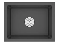 Fregadero de cocina de acero inoxidable negro hecho a mano