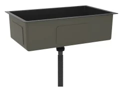 Fregadero de cocina de acero inoxidable negro hecho a mano