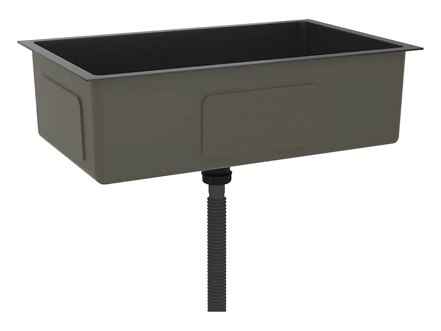 Fregadero de cocina de acero inoxidable negro hecho a mano
