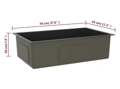 Fregadero de cocina de acero inoxidable negro hecho a mano