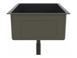 Fregadero de cocina de acero inoxidable negro hecho a mano