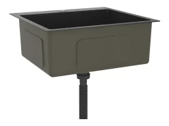 Fregadero de cocina de acero inoxidable negro hecho a mano