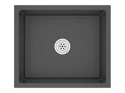 Fregadero de cocina de acero inoxidable negro hecho a mano