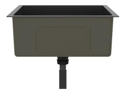 Fregadero de cocina de acero inoxidable negro hecho a mano
