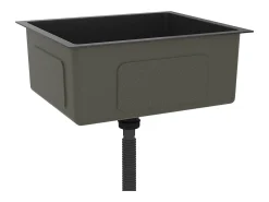 Fregadero de cocina de acero inoxidable negro hecho a mano