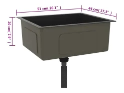 Fregadero de cocina de acero inoxidable negro hecho a mano