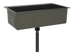 Fregadero de cocina de acero inoxidable negro hecho a mano