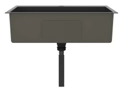 Fregadero de cocina de acero inoxidable negro hecho a mano