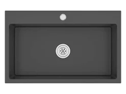 Fregadero de cocina de acero inoxidable negro hecho a mano