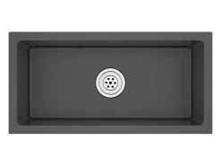 Fregadero de cocina de acero inoxidable negro hecho a mano