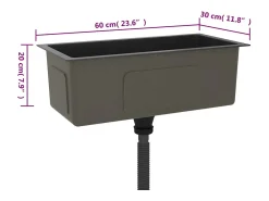 Fregadero de cocina de acero inoxidable negro hecho a mano