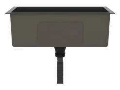 Fregadero de cocina de acero inoxidable negro hecho a mano