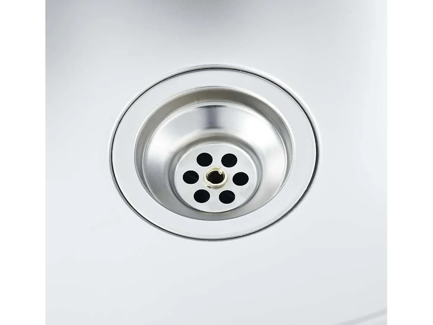 Fregadero de cocina de doble seno plateado de acero inoxidable de 800x500x155 mm.