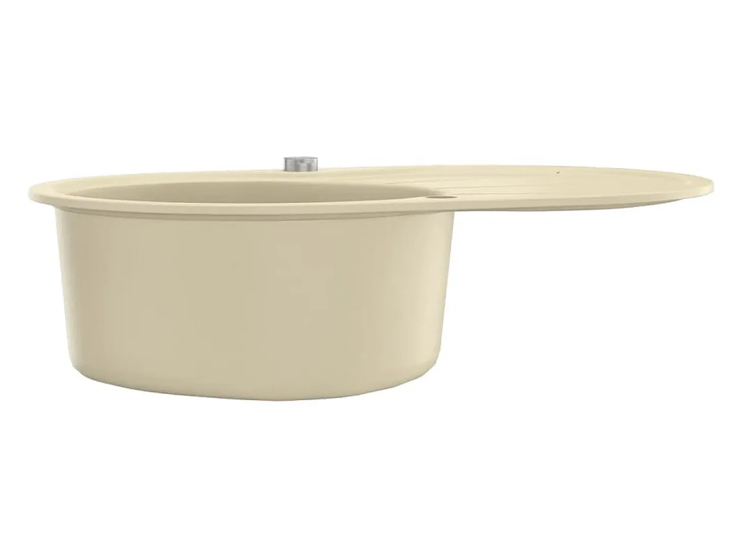 Fregadero de cocina de granito con un seno ovalado beige ES139553