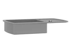 Fregadero de cocina de granito de un solo tazón gris