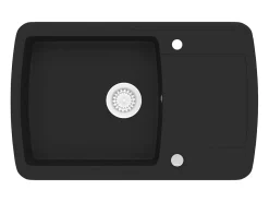 Fregadero de cocina de granito negro de un solo tazón