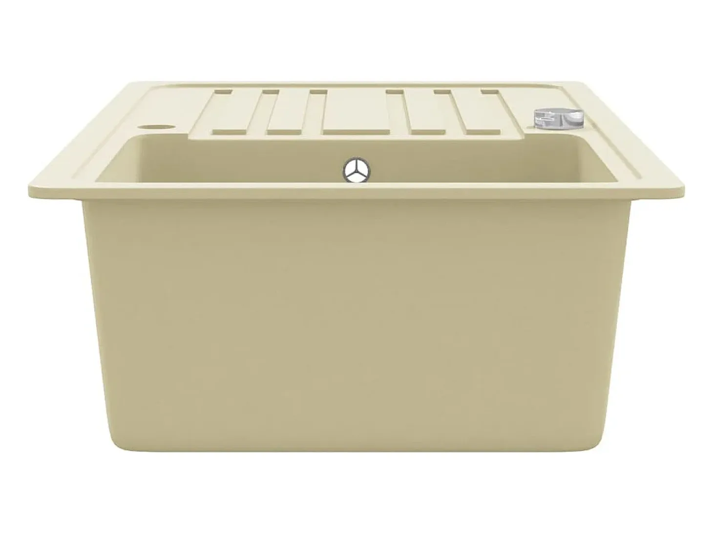 Fregadero de cocina de granito, fregadero individual, color beige