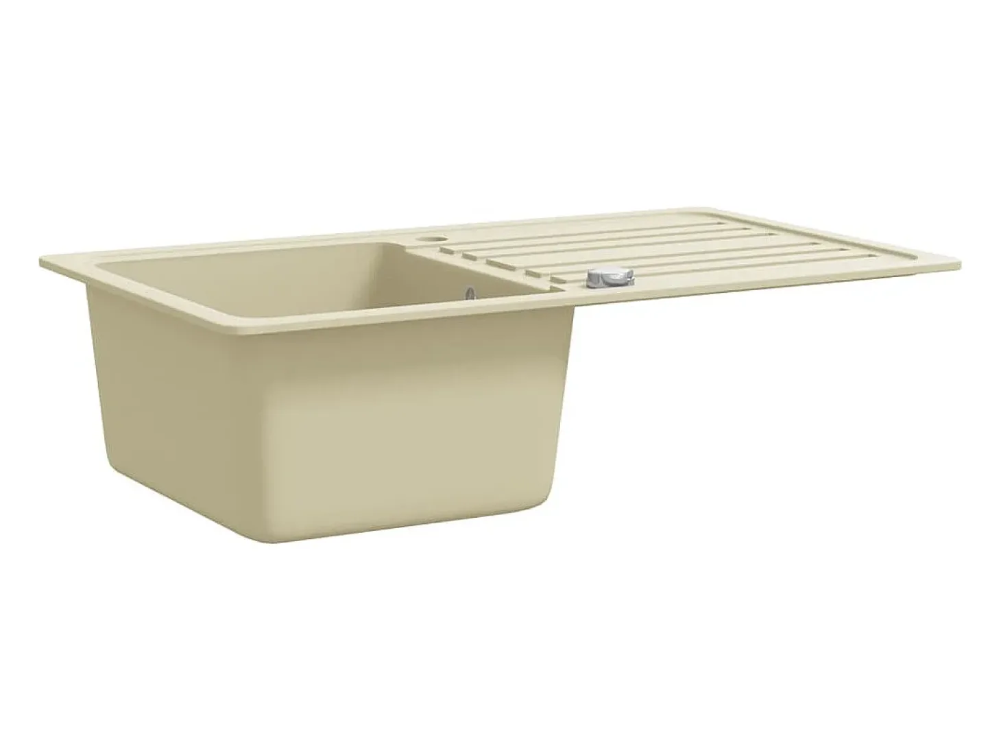 Fregadero de cocina de granito, fregadero individual, color beige