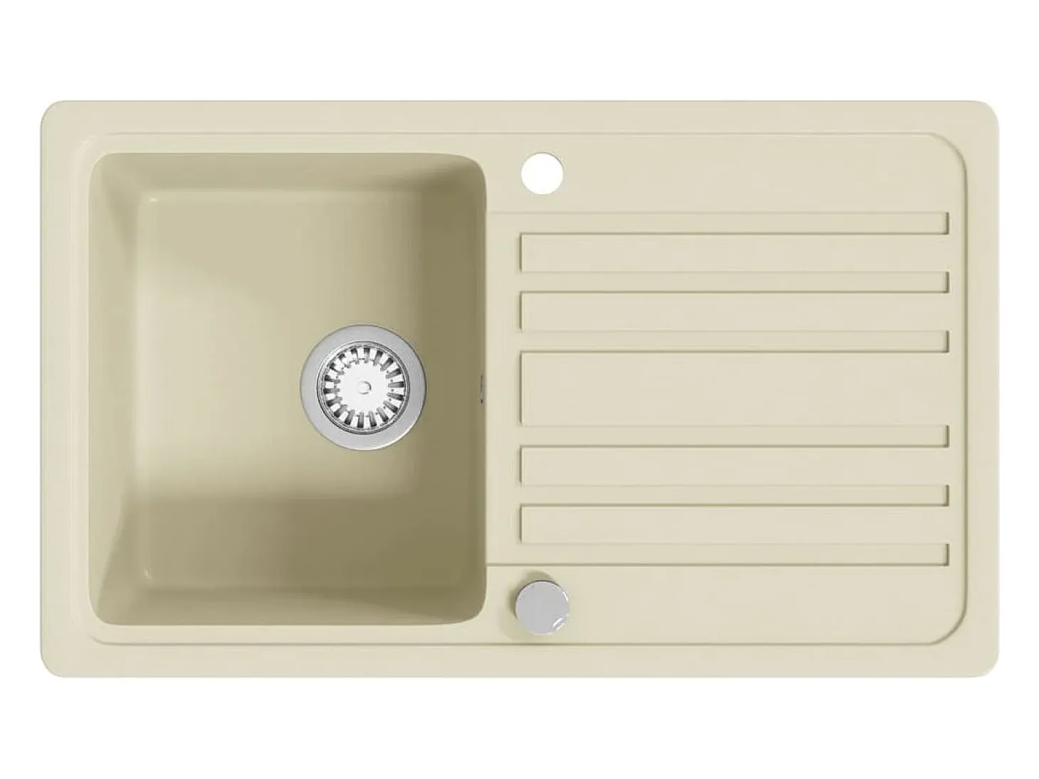 Fregadero de cocina de granito, fregadero individual, color beige