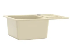 Fregadero de cocina de granito, fregadero individual, color beige