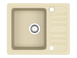 Fregadero de cocina de granito, fregadero individual, color beige