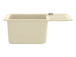 Fregadero de cocina de granito, fregadero individual, color beige