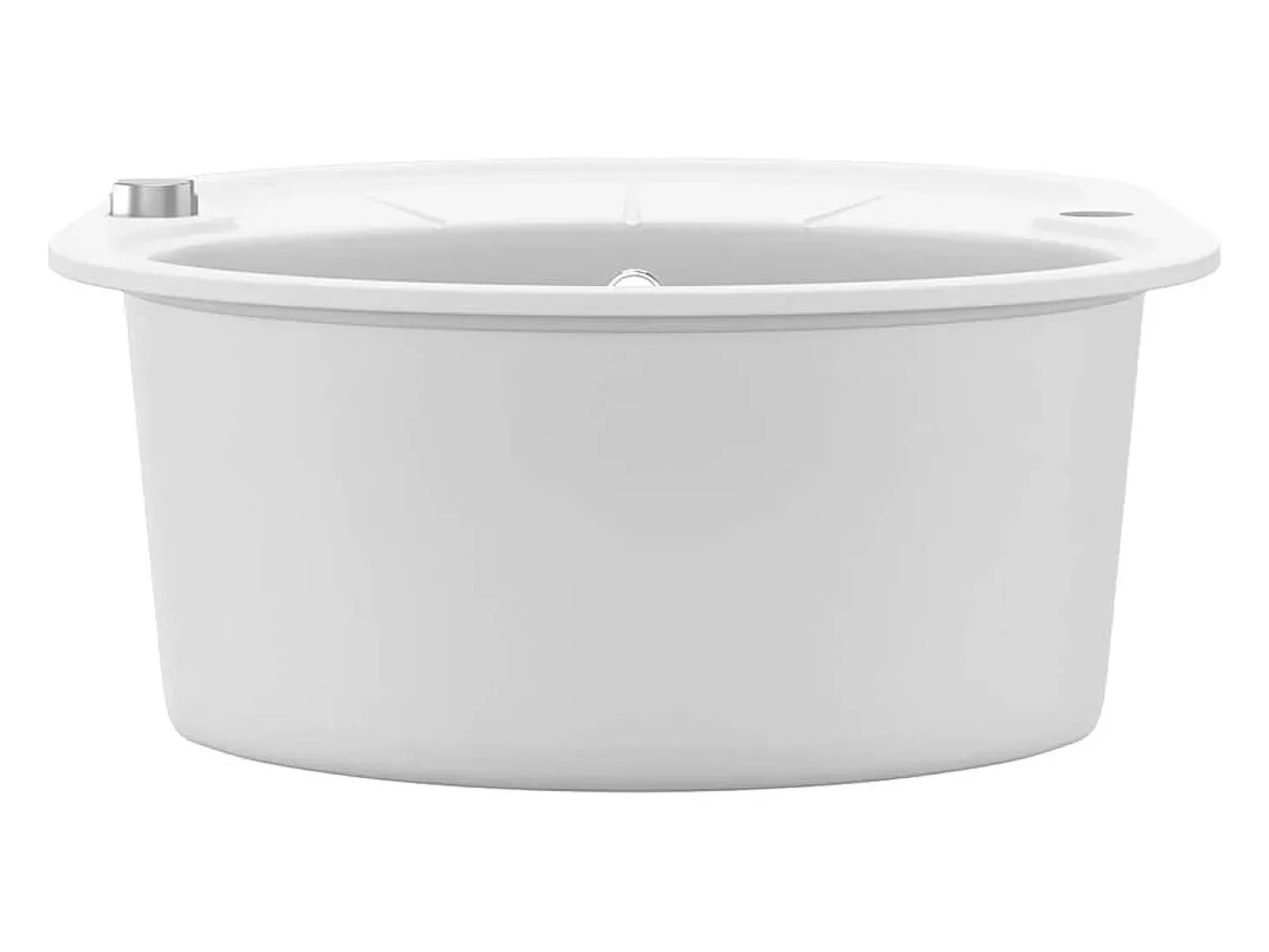 Fregadero de cocina de granito de un seno ovalado blanco