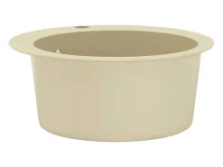 Fregadero de cocina de granito de un seno redondo beige