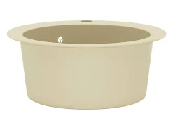 Fregadero de cocina de granito de un seno redondo beige
