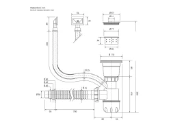 Fregadero de cocina de un seno 55x45 cm lavabo con desagüe dosificador de jabón