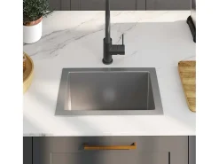 Fregadero de cocina hecho a mano de acero inoxidable