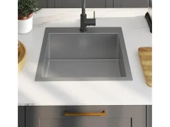Fregadero de cocina hecho a mano de acero inoxidable