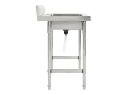 Fregadero de cocina profesional de un seno 60 x 60 cm acero inoxidable 02_0002331