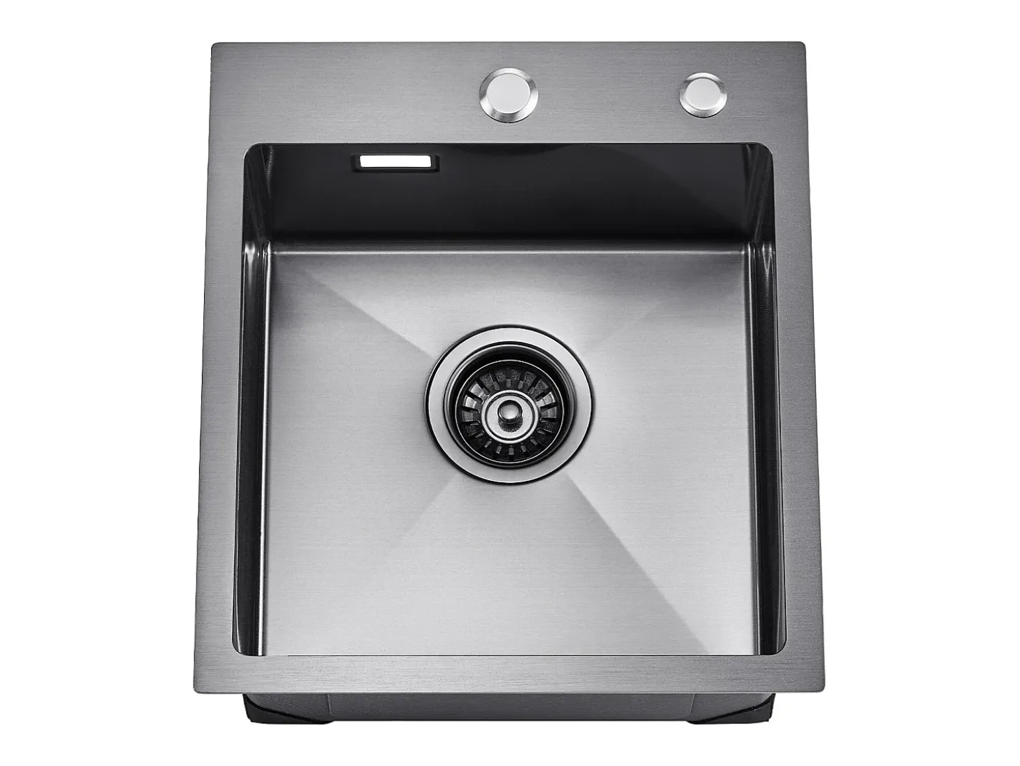 Fregadero de Cocina SucceBuy Fregadero de Cocina de 40 cm con Montaje Superior, de un Seno, de Acero Inoxidable, Color Negro