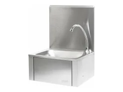 Fregadero gastronorm de acero inoxidable con mando de rodilla y lavabo antisalpicaduras 16_0002395