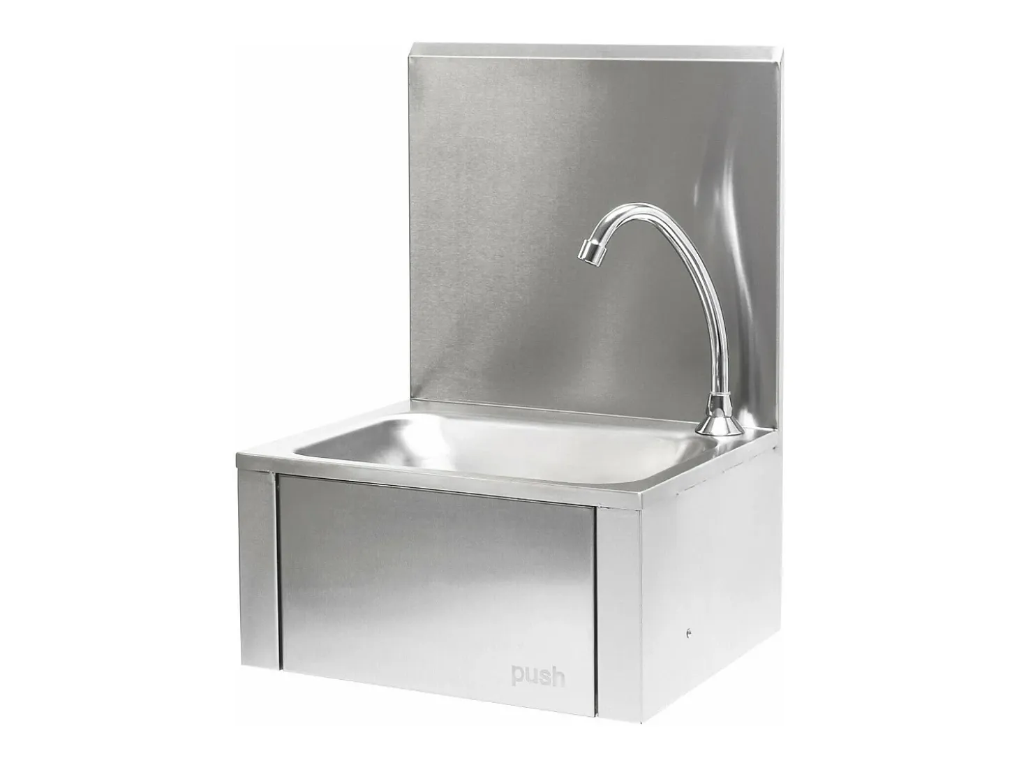 Fregadero gastronorm de acero inoxidable con mando de rodilla y lavabo antisalpicaduras 16_0002395