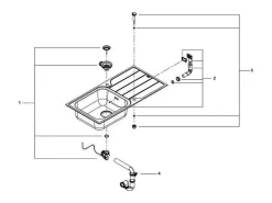 Fregadero GROHE 1 seno con escurridor reversible en acero inoxidable K500 31563SD1