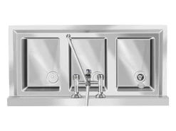 Fregadero profesional de 3 senos 100 x 50 x 97 cm acero inoxidable 14_0001591