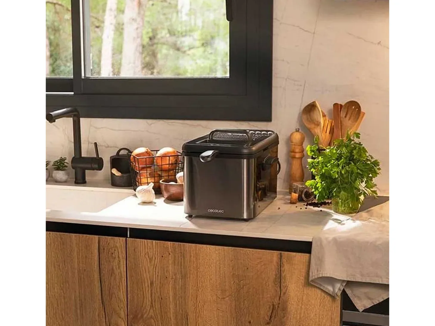 Freidora Cecotec Cleanfry Luxury 4000 Dark 3270W 4,2L inox