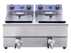 Freidora Comercial SucceBuy, 6000 W, Encimera, Tanques Dobles