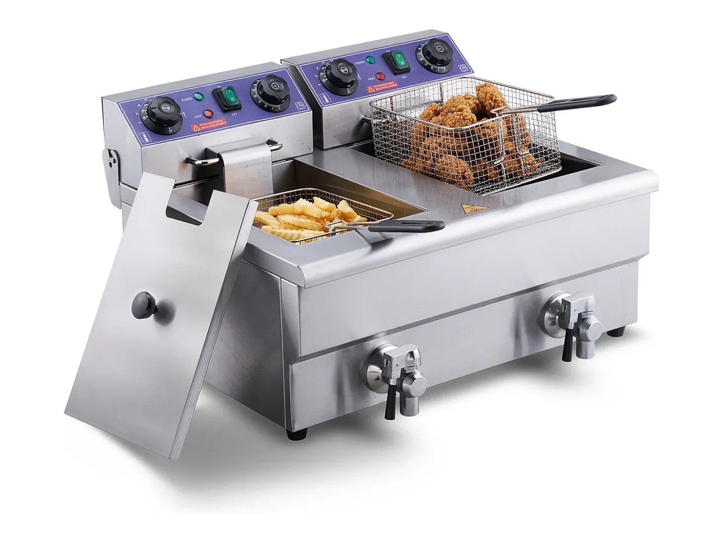 Freidora Comercial SucceBuy, 6000 W, Encimera, Tanques Dobles
