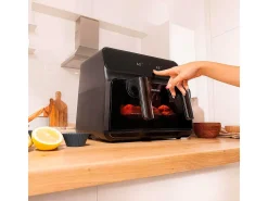 Freidora de aire Cecotec Cecofry Advance 9000 Window 2200W 9L 2 cubetas independientes con ventana negro