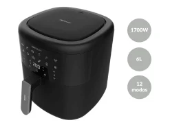 Freidora de aire Cecotec Cecofry Bombastik 6000 Full 1700W 6L 12 modos de cocinado con accesorios negro