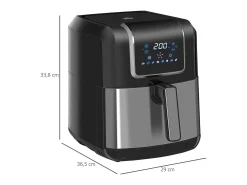 Freidora de aire Crispy Homcom 6,5L 1800W negro