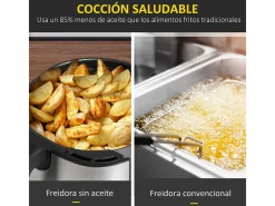 Freidora de aire Crispy Homcom 6,5L 1800W negro