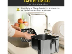 Freidora de aire Crispy Homcom 6,5L 1800W negro