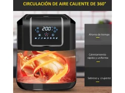 Freidora de aire Crispy Homcom 6,5L 1800W negro