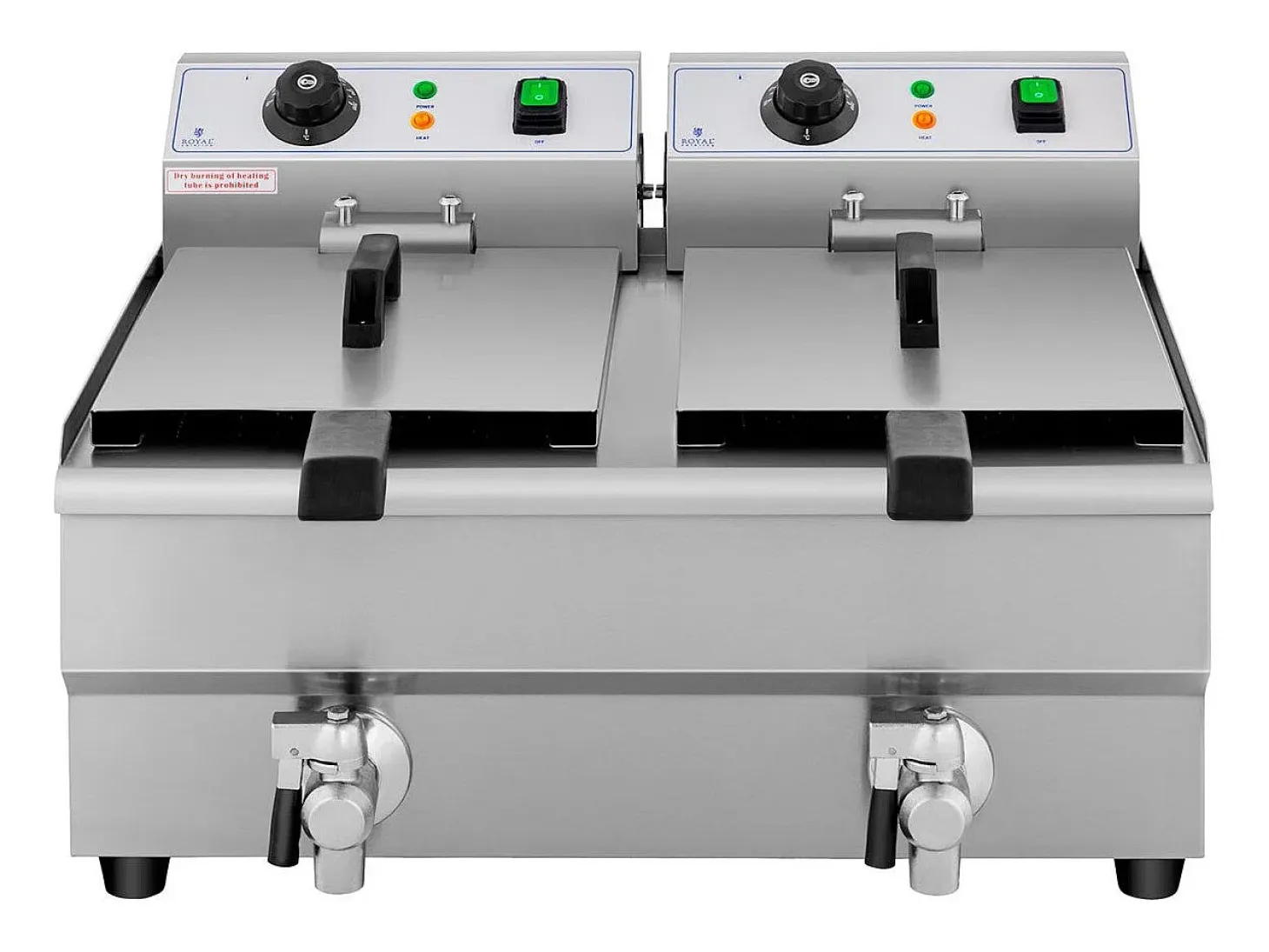 Freidora eléctrica profesional para restaurantes 2 x 10 litros temporizador 14_0001785