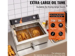 Freidora Eléctrica SucceBuy 3000 W 29 L para Mostrador, Ideal para Frituras Comerciales y Eventos con Gran Capacidad