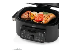 Freidora sin aceite Nedis KAAFG600BK 6L 1600W Negro - Freidora-Grill Multifuncional de Aire Caliente XL
